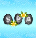 Lettering Spa Made Ã¢â¬â¹Ã¢â¬â¹of Stones and Frangipani Flowers